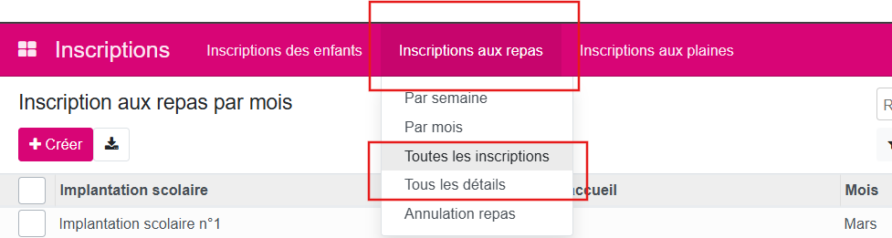 Fiche inscription tableau