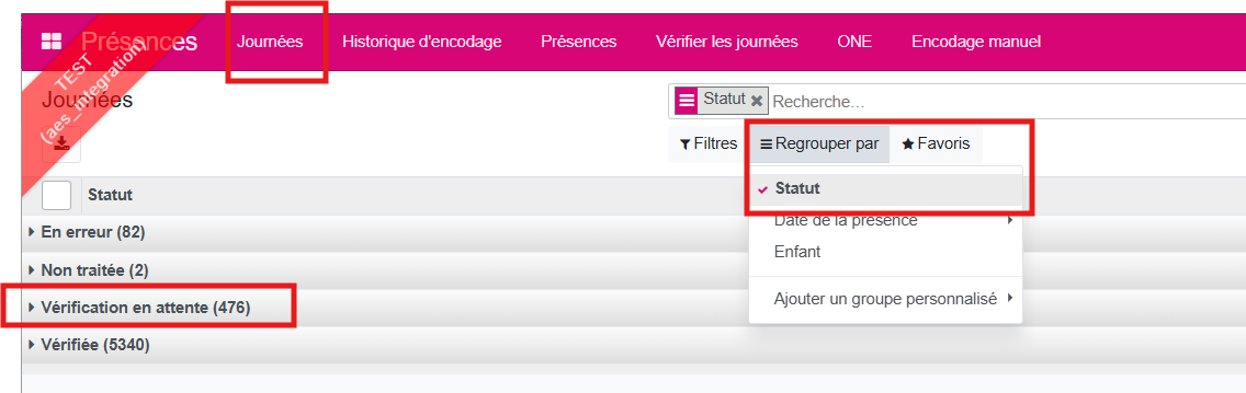 Vérification présence 1