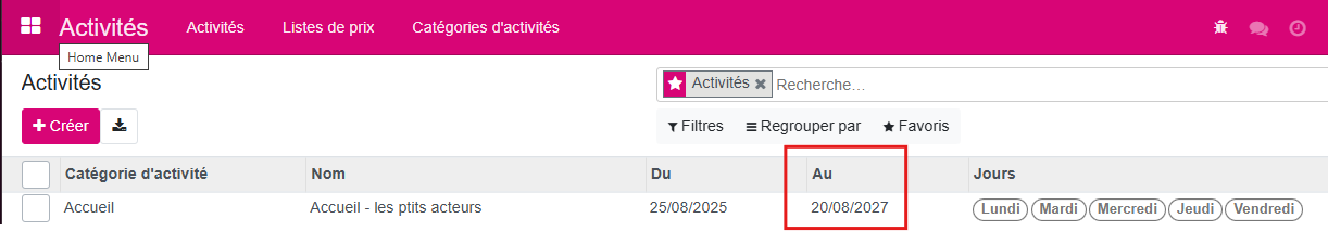 Exemple modification date