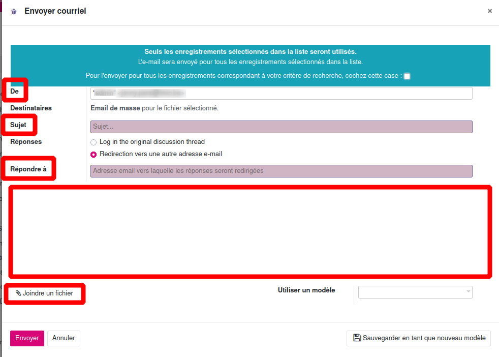 Configuration rappel niveau