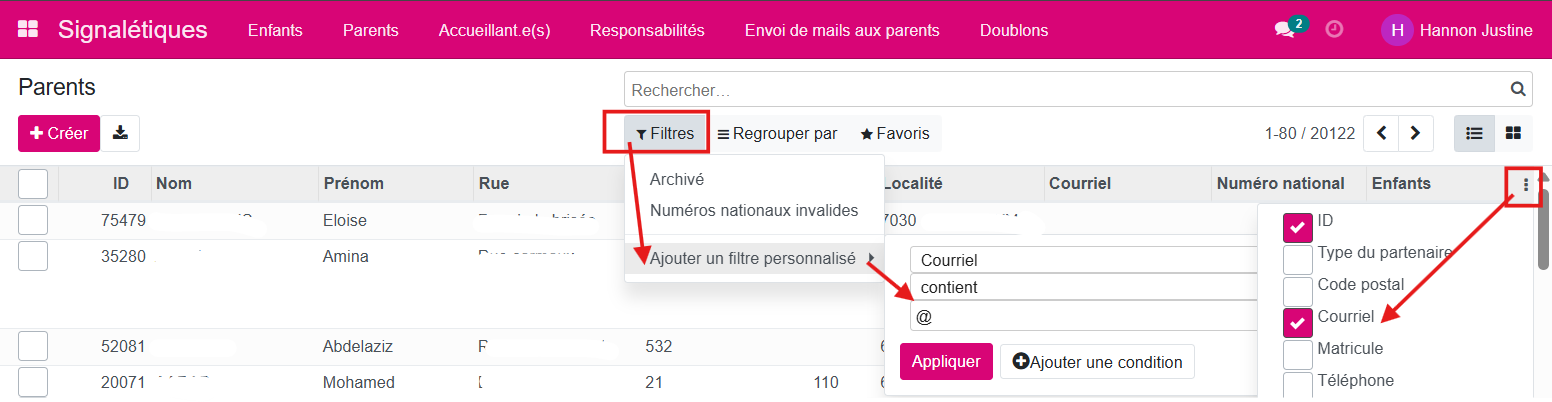 Modifier les préférences d'envoi