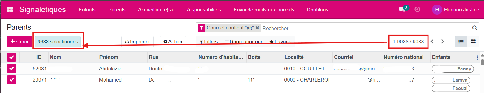 Modifier les préférences d'envoi