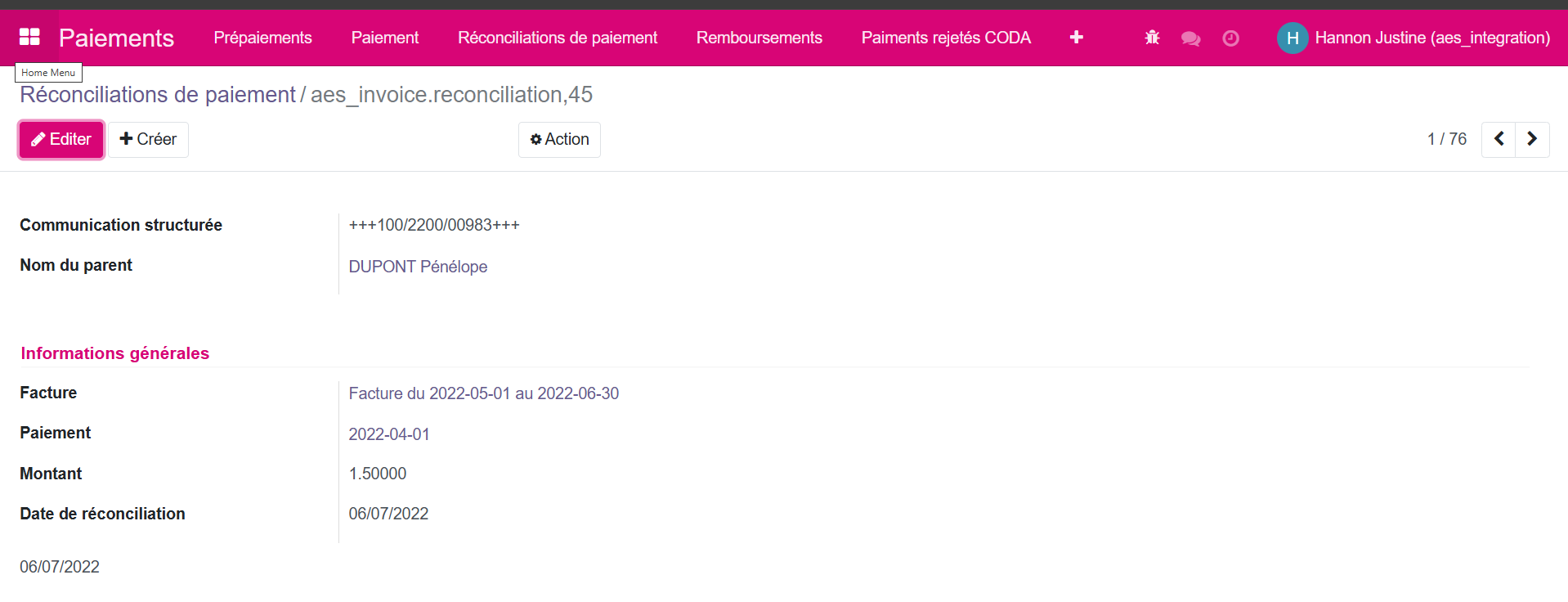 Réconciliation