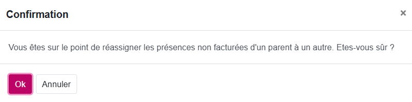 transfère des présences