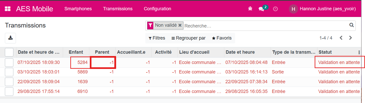 transmission en erreur 