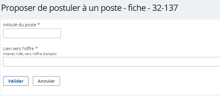 Proposer de postuler à un poste