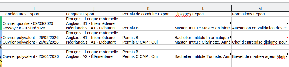 Export Excell