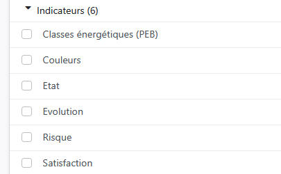 liste vocabulaire indicateurs