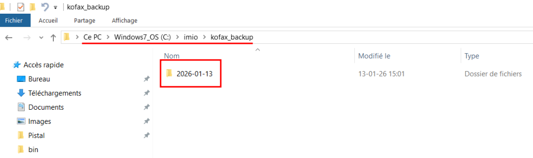 Backup des profils