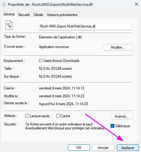 Activation de l'Export Connector 2